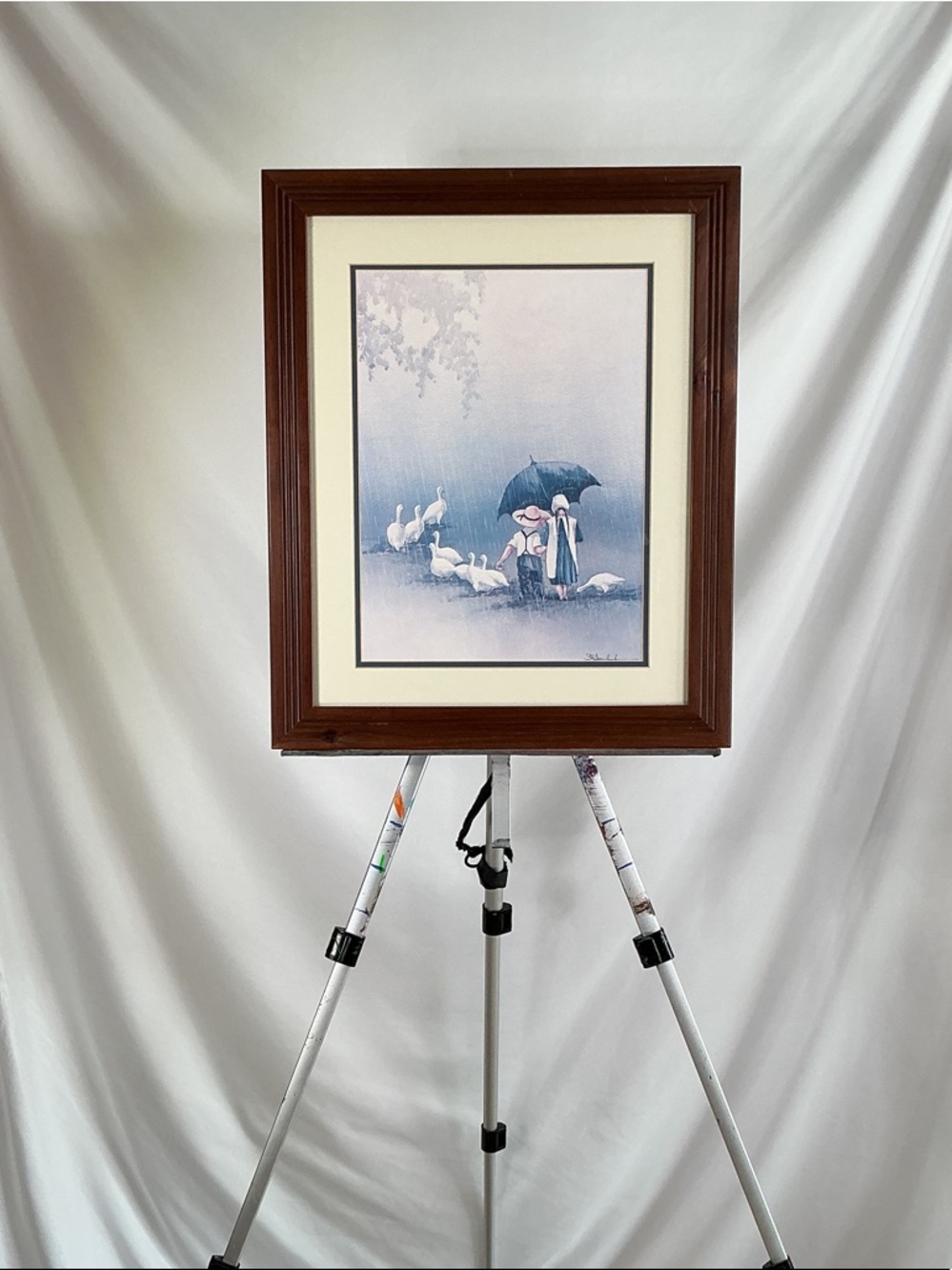 Amish Folk “Togetherness” Wooden Framed 15”x11”Lithograph Artwork Painting